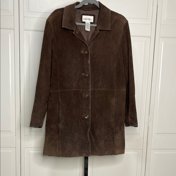 Cherokee Other - Vintage Cherokee Genuine Leather Button Jacket Womens Size XL Brown Yellowstone
